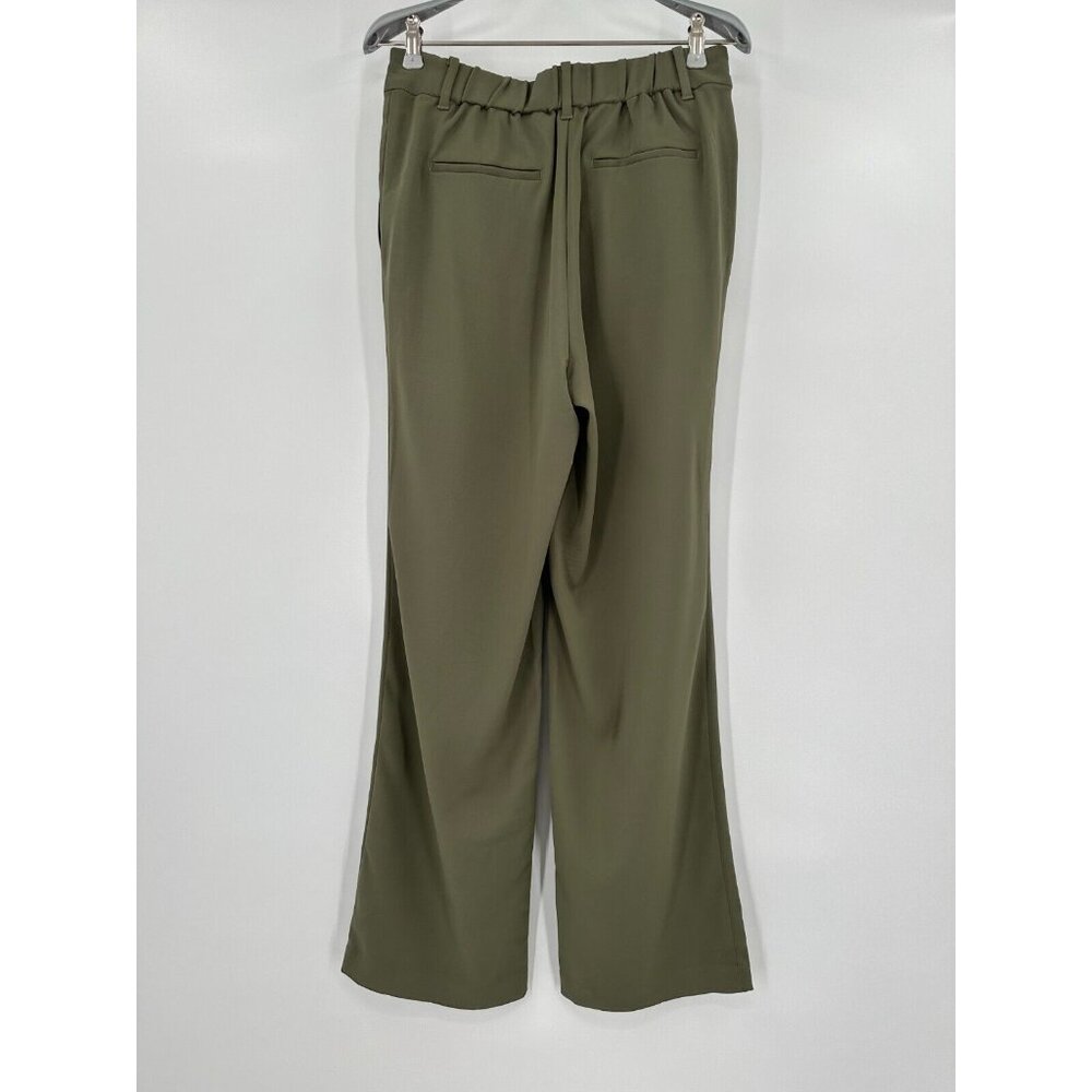 Quince Women's Stretch Crepe Pleated Wide Leg Pants Olive sz S NWT 30" Inseam - Picture 4 of 4